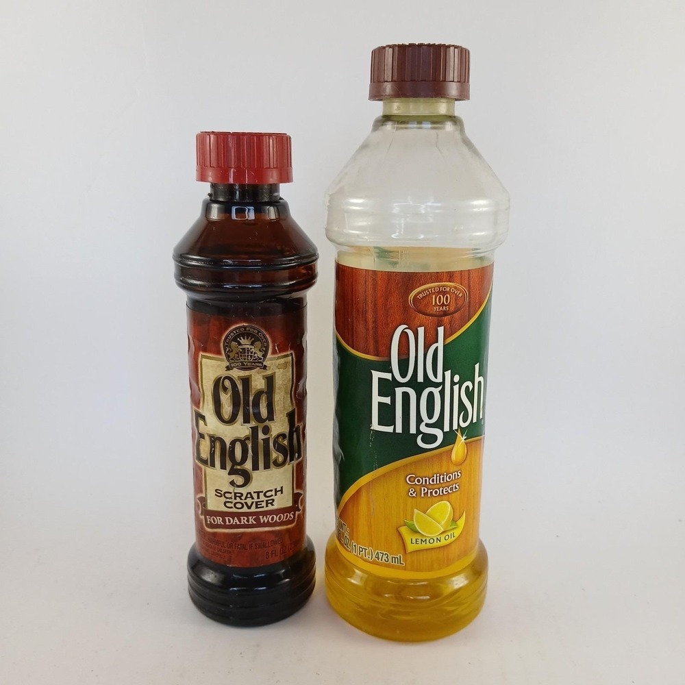 Old English Lot 1999 Scratch Cover for Dark Woods Lemon Oil 2004 75% Full Vtg